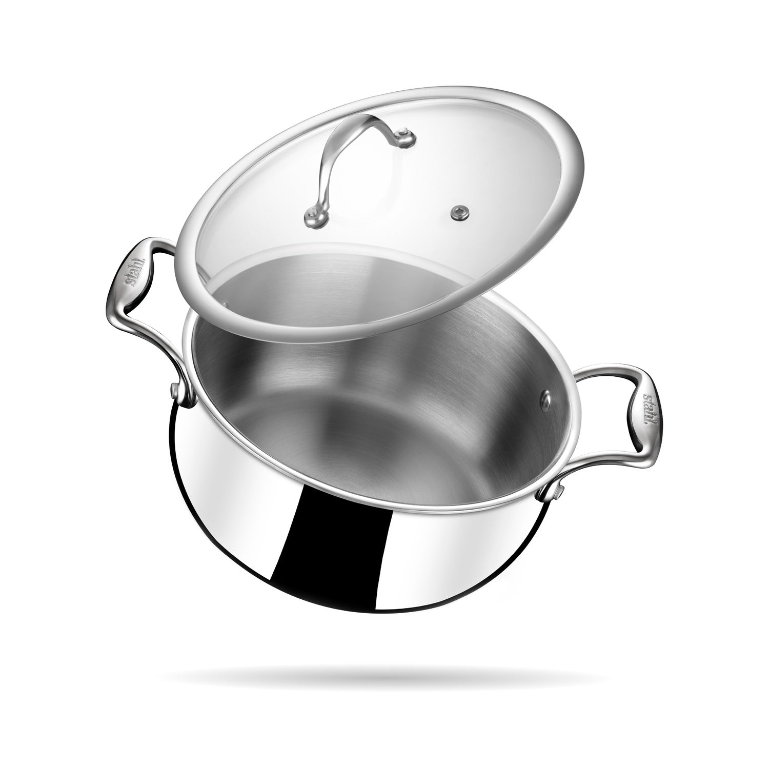 4.3L Triply Artisan Belly Sauce Pot + Lid 22cm