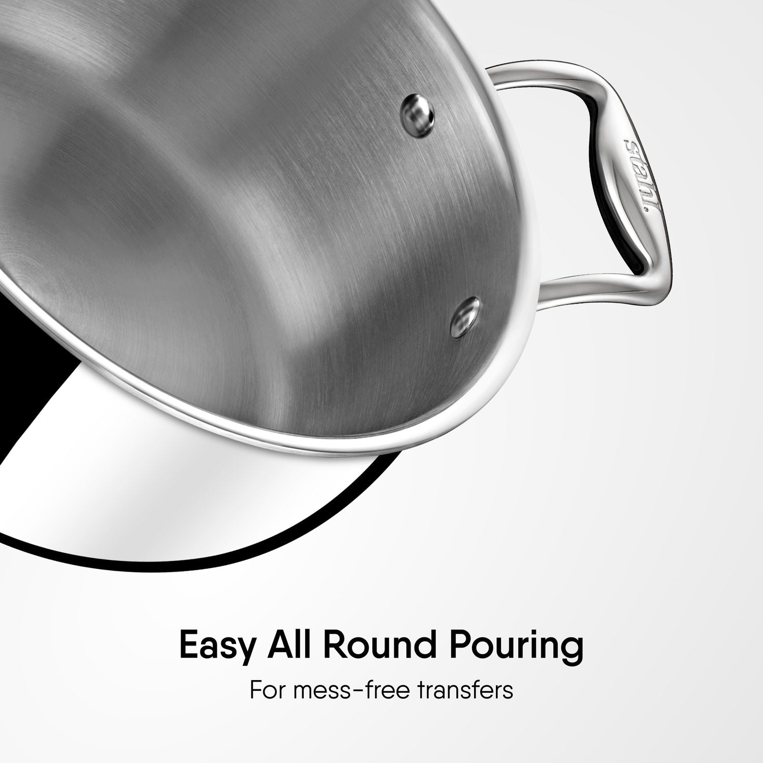 4.3L Triply Artisan Belly Sauce Pot + Lid 22cm