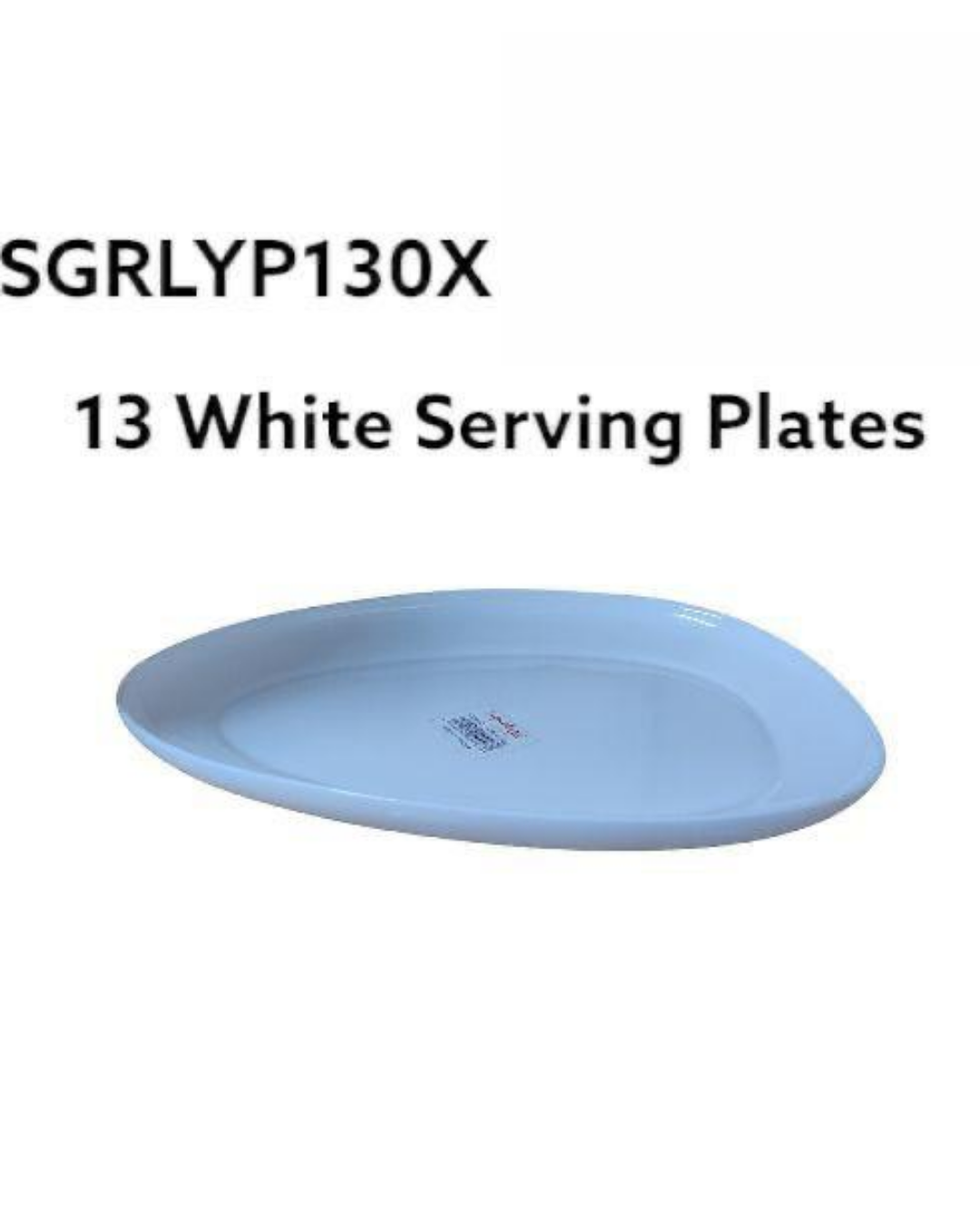 13" White Side Plate SGRLP13