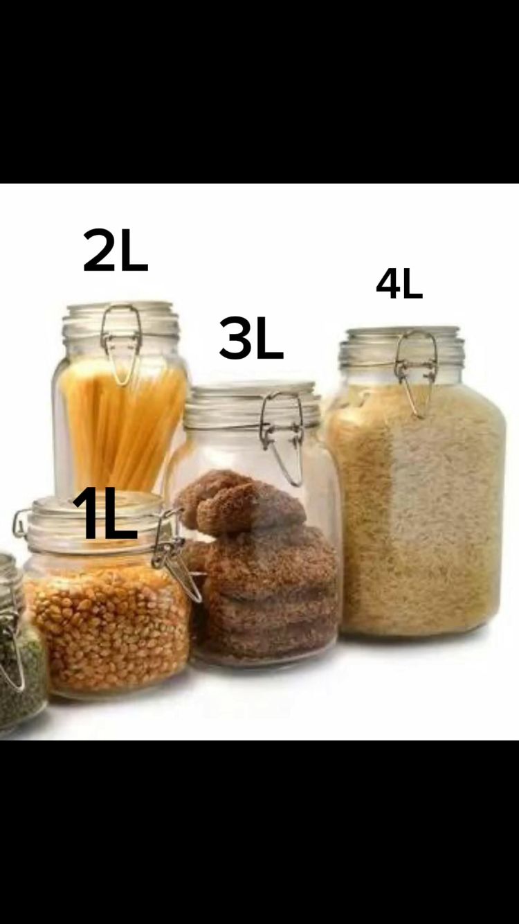 BA Glass Jar 2L with Clip Sq