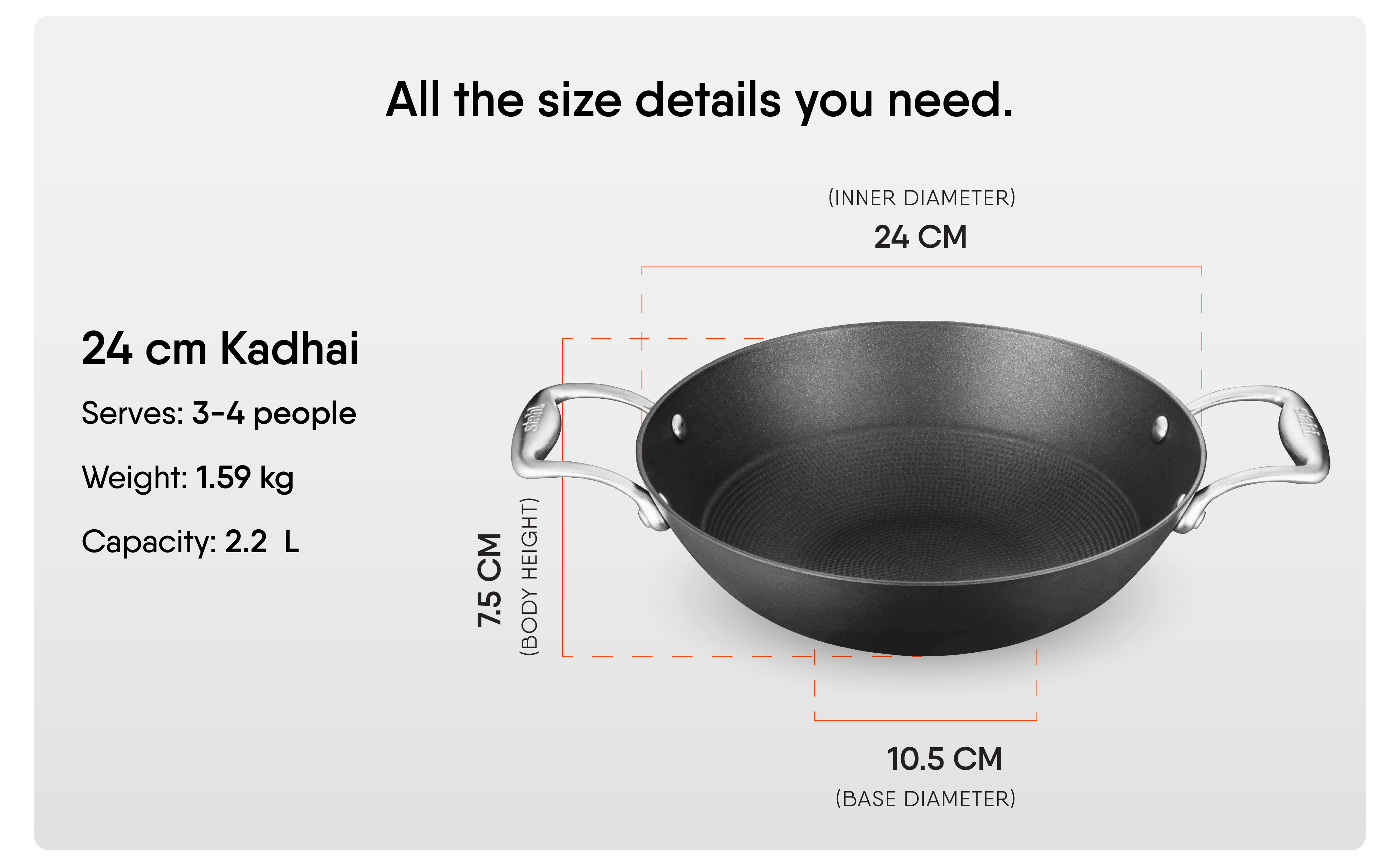 Blacksmith Hybrid Kadhai 24CM
