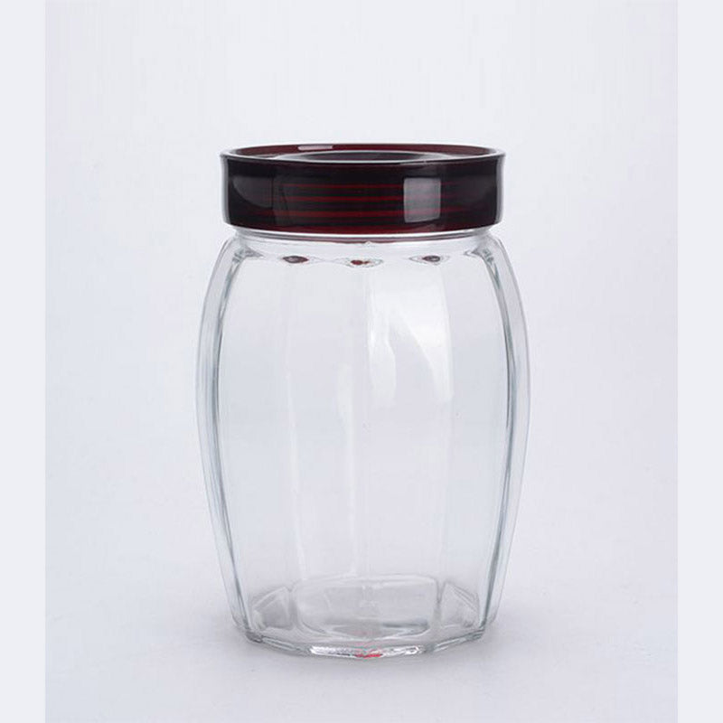 TULIP GLASS JAR RED CAP 1.3L
