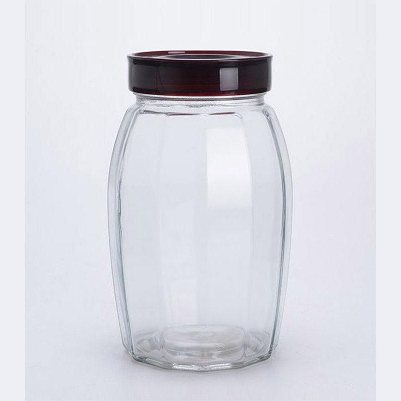 TULIP GLASS JAR RED CAP 1.8L