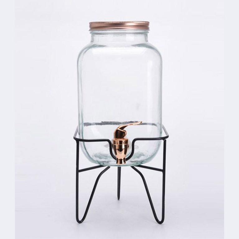 GLASS JAR WITH METAL STAND 4.05L