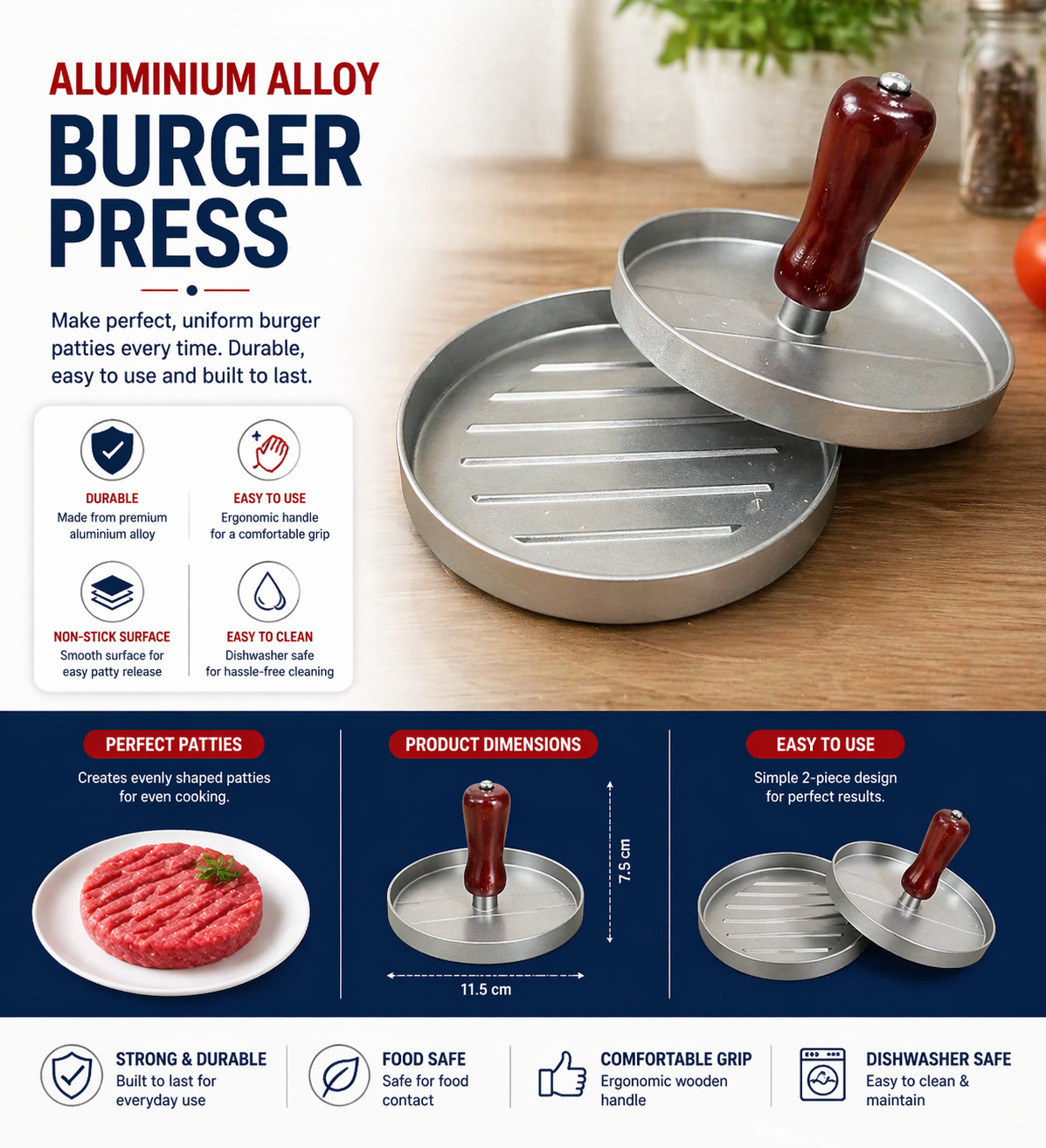 Burger press