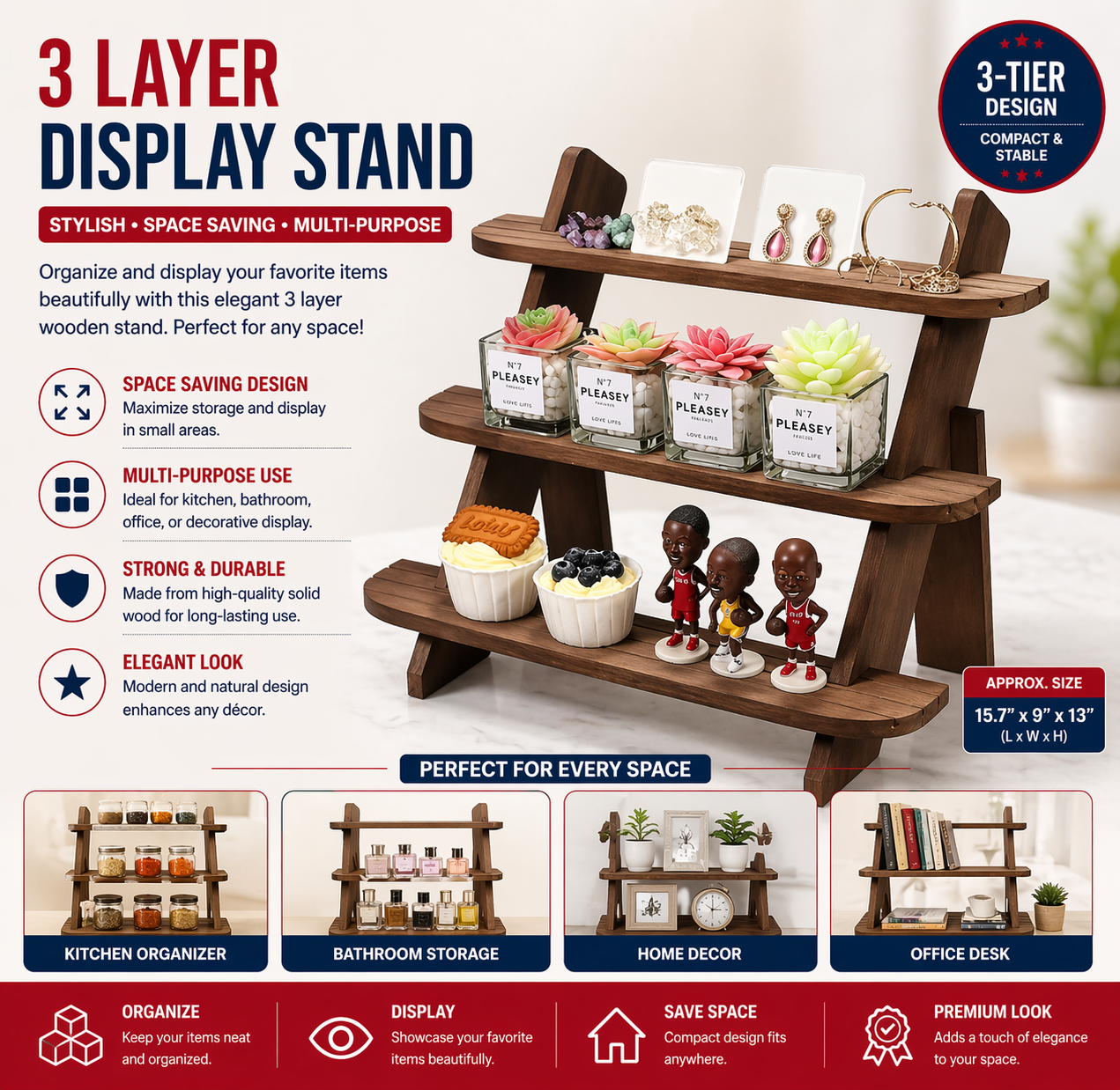 3 layer display stand