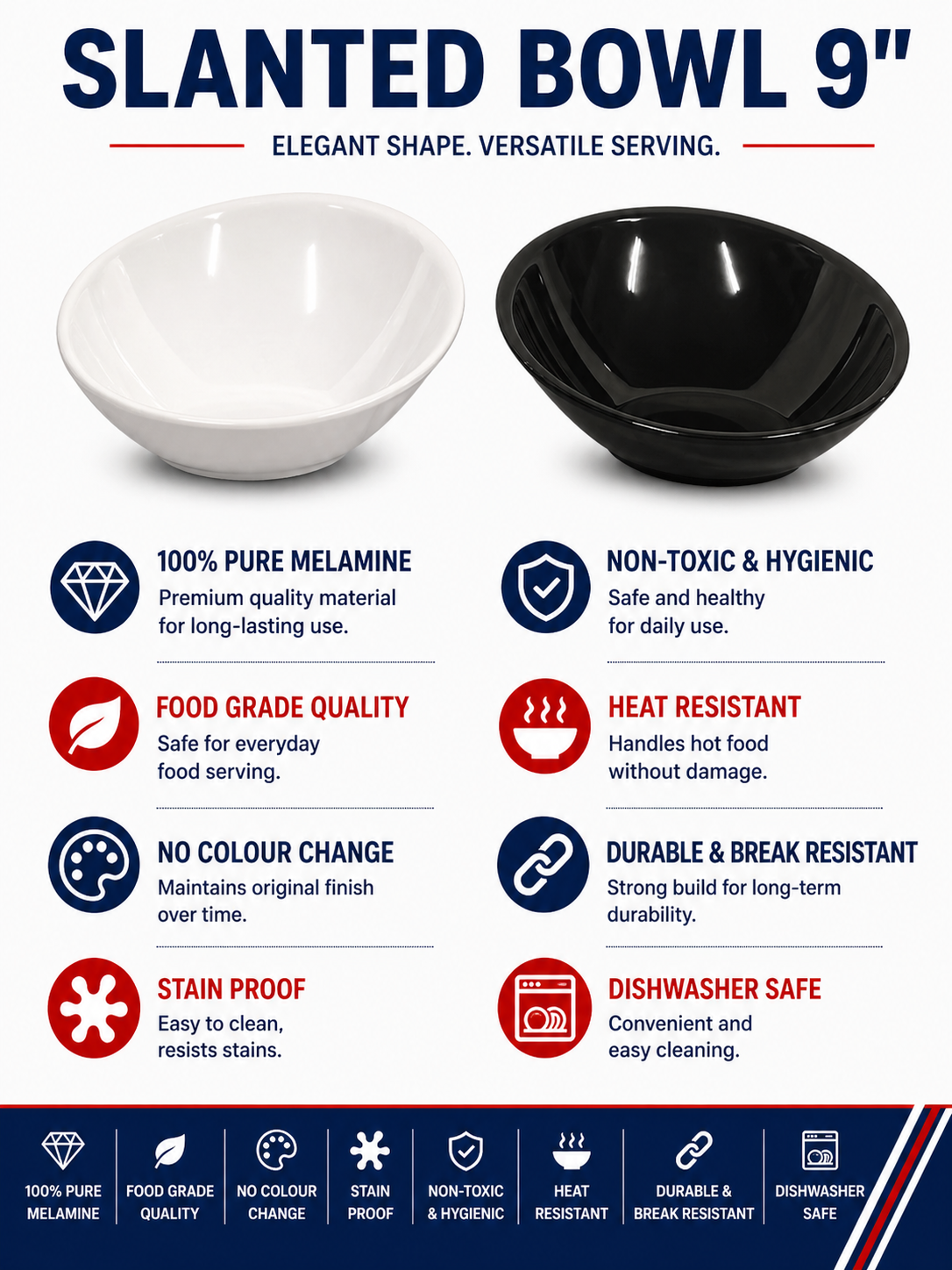 H-2214 SLANTED BOWL 9"