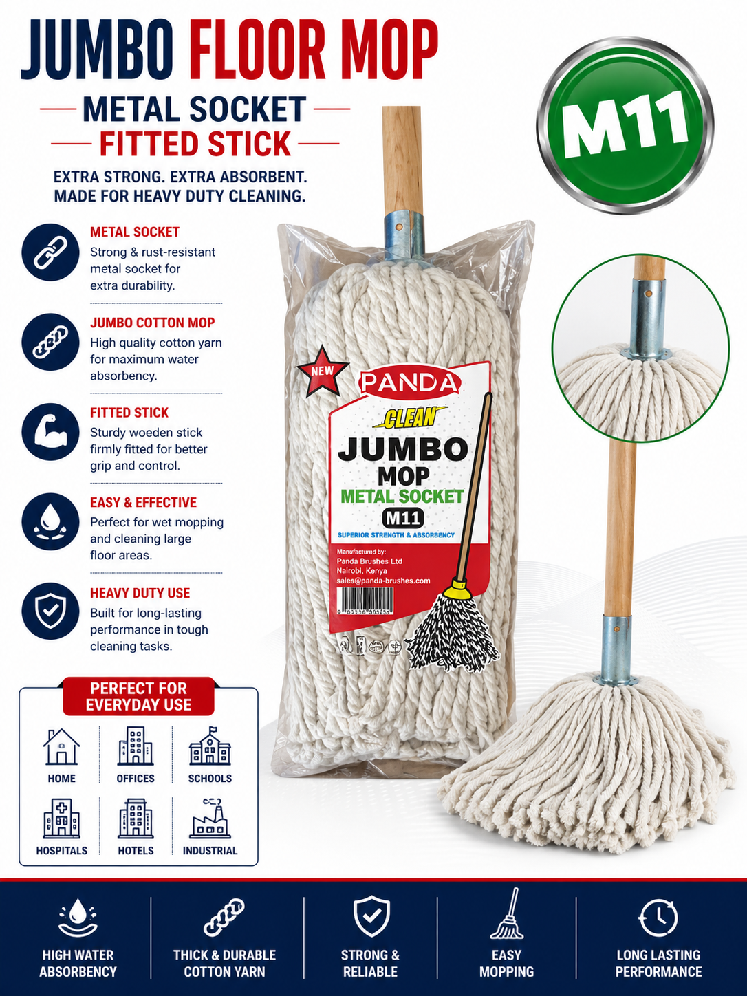 REFILL - Jumbo Floor Mop METAL SOCKET