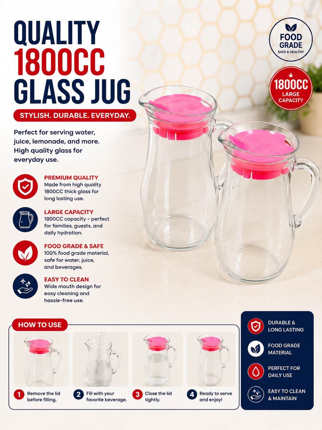 1800cc Glass Jug 30577