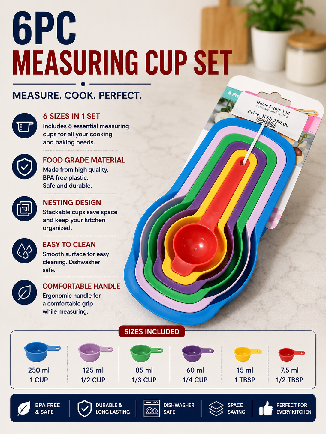 6pc Measuring Cup