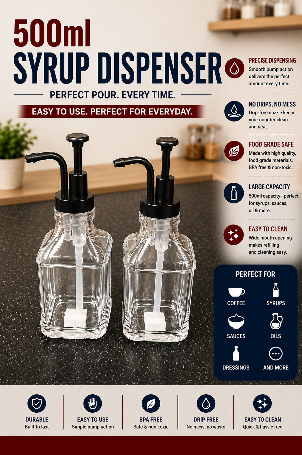 500ml Syrup Dispenser 29434