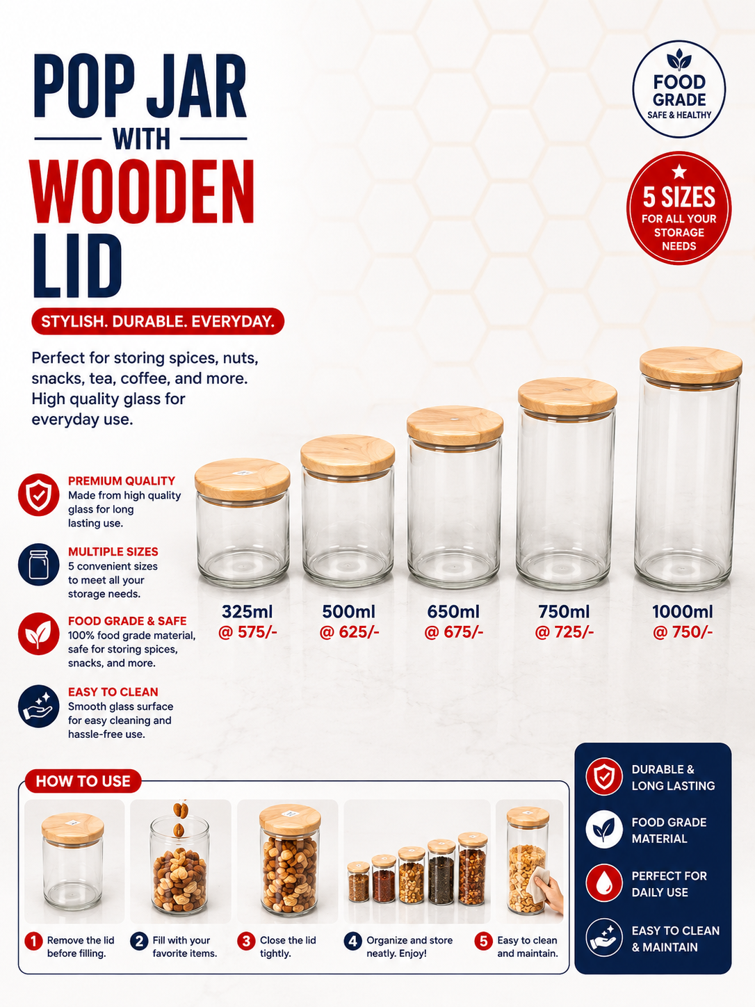 Pop Jar with Wooden Lid