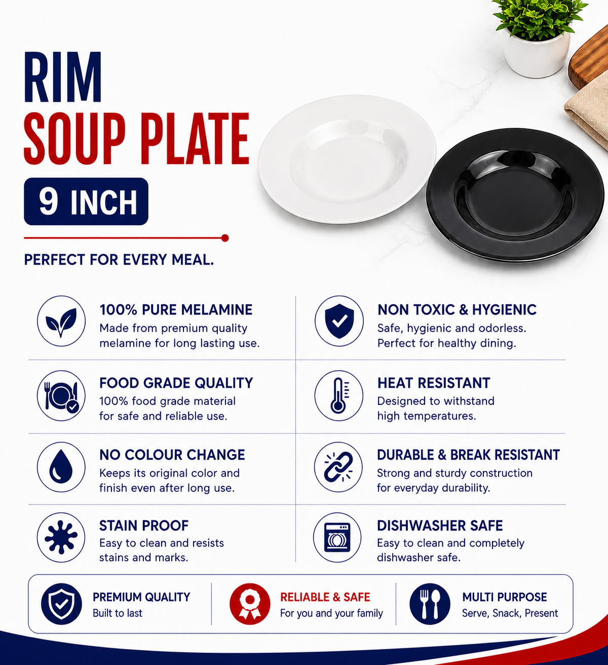 RIM SOUP PLATE 9"