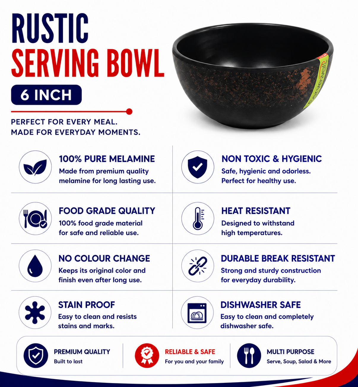 RUSTIC RUSTIC SERVING BOWL 6"