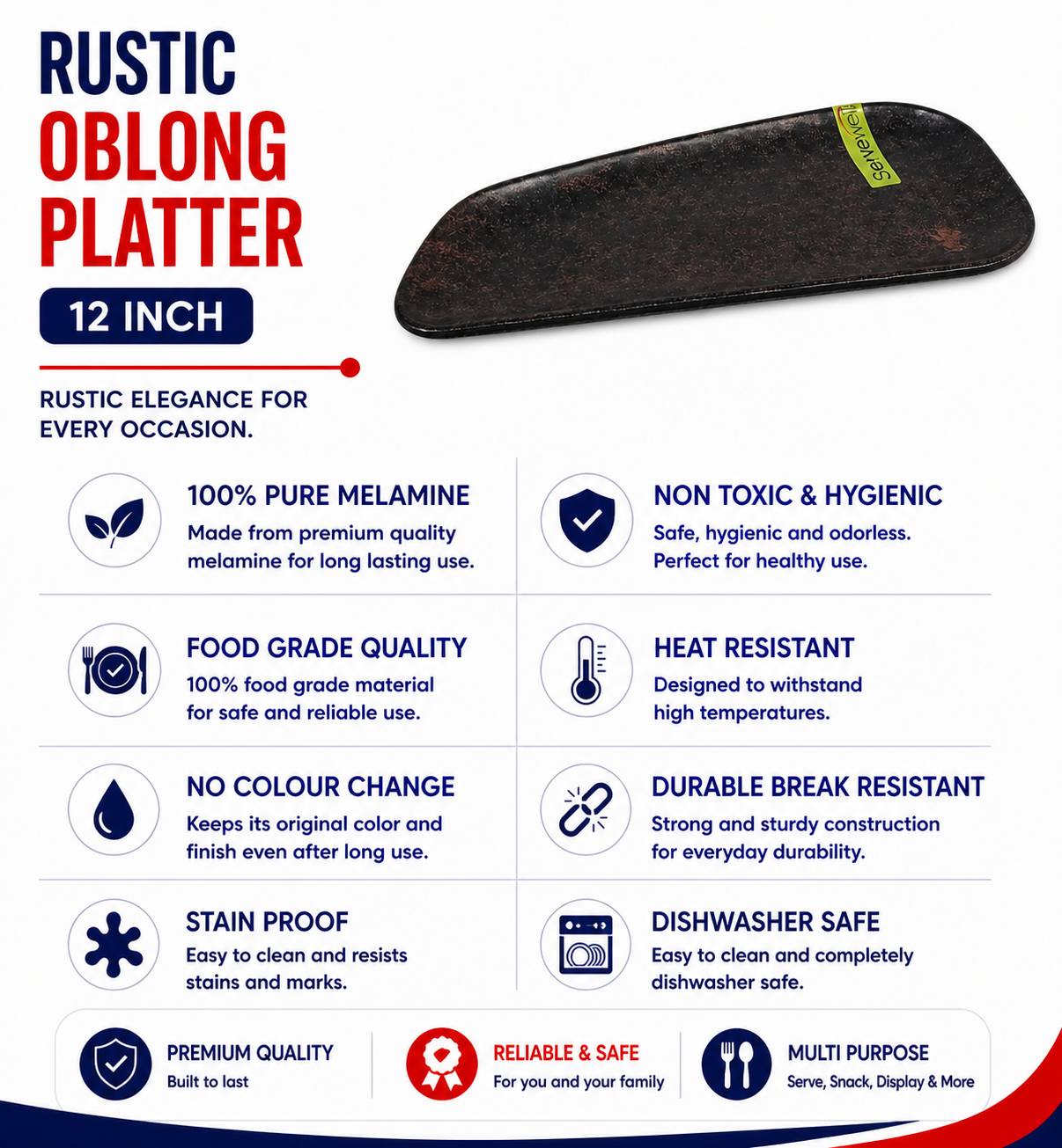 RUSTIC RUSTIC OBLONG PLATTER