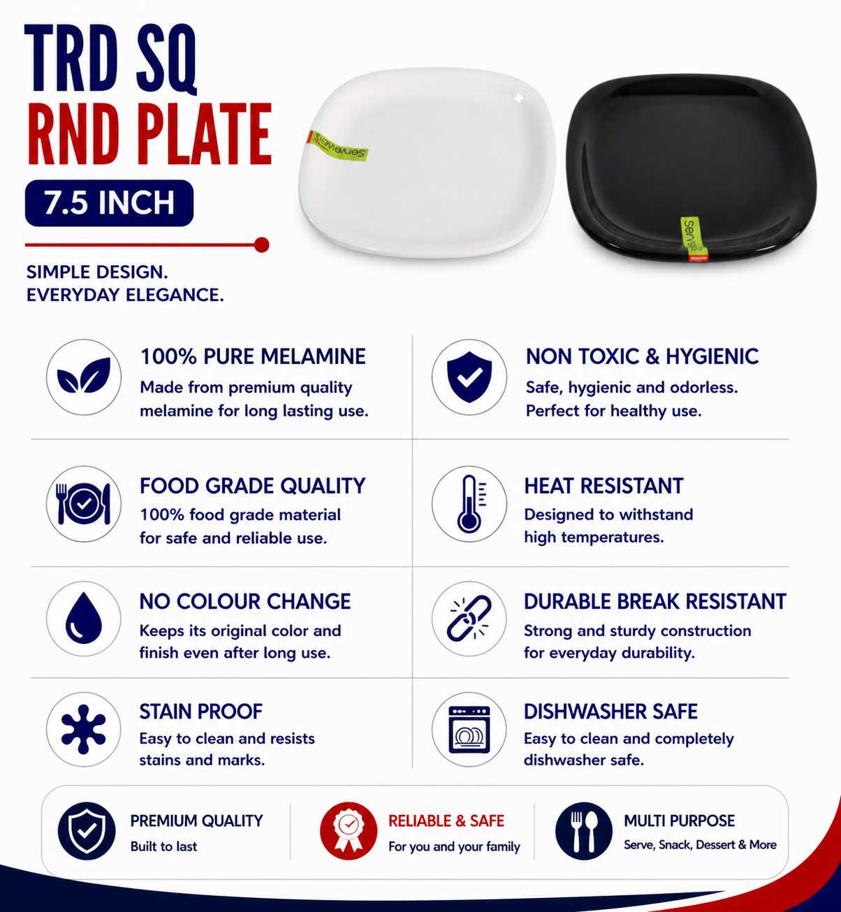 Square Round Plate