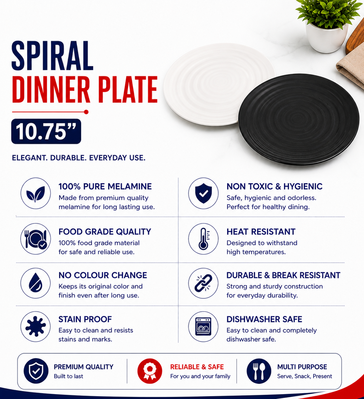 SPIRAL DINNER PLATE 10.75"