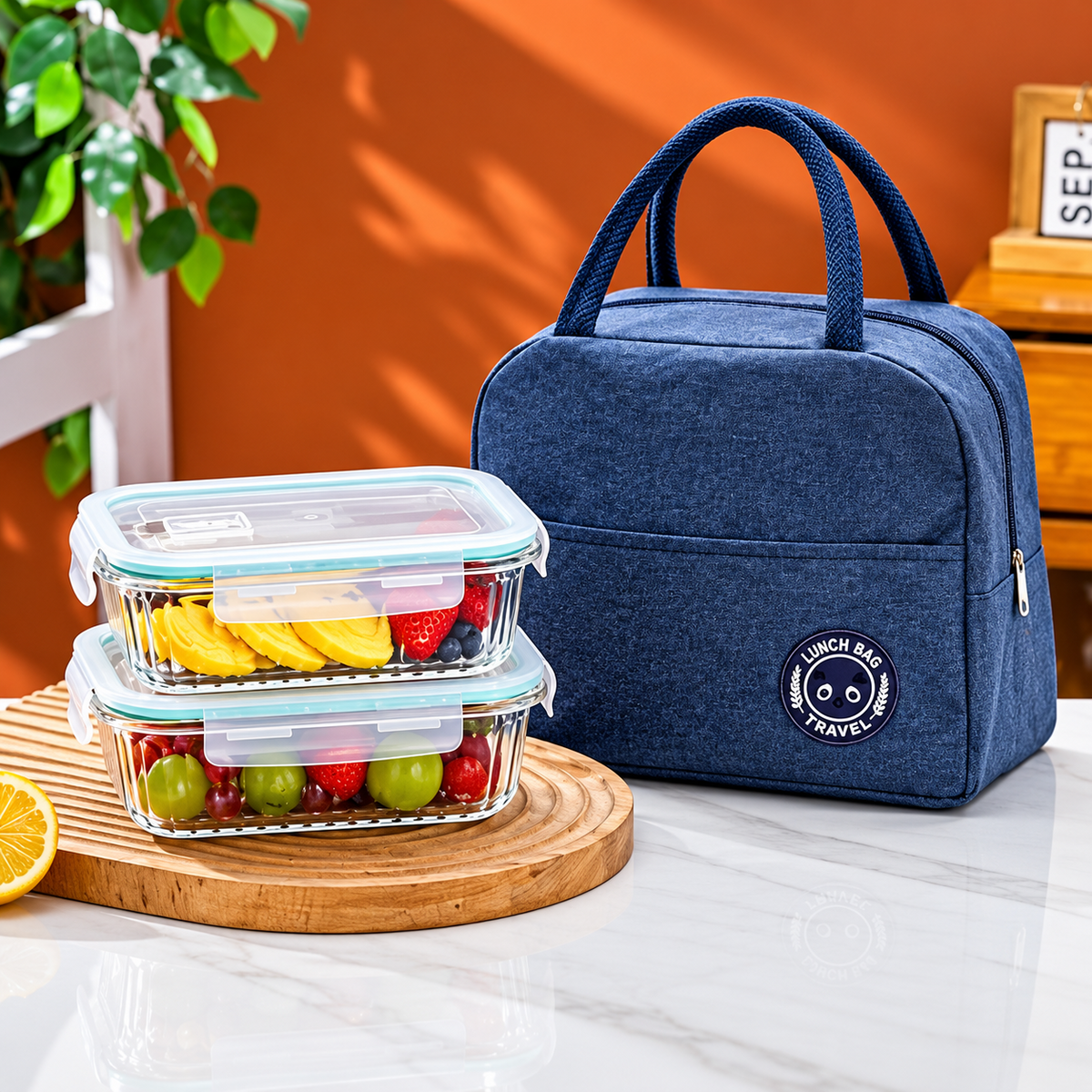 Glass Food Storage Container Set with Lunch Bag