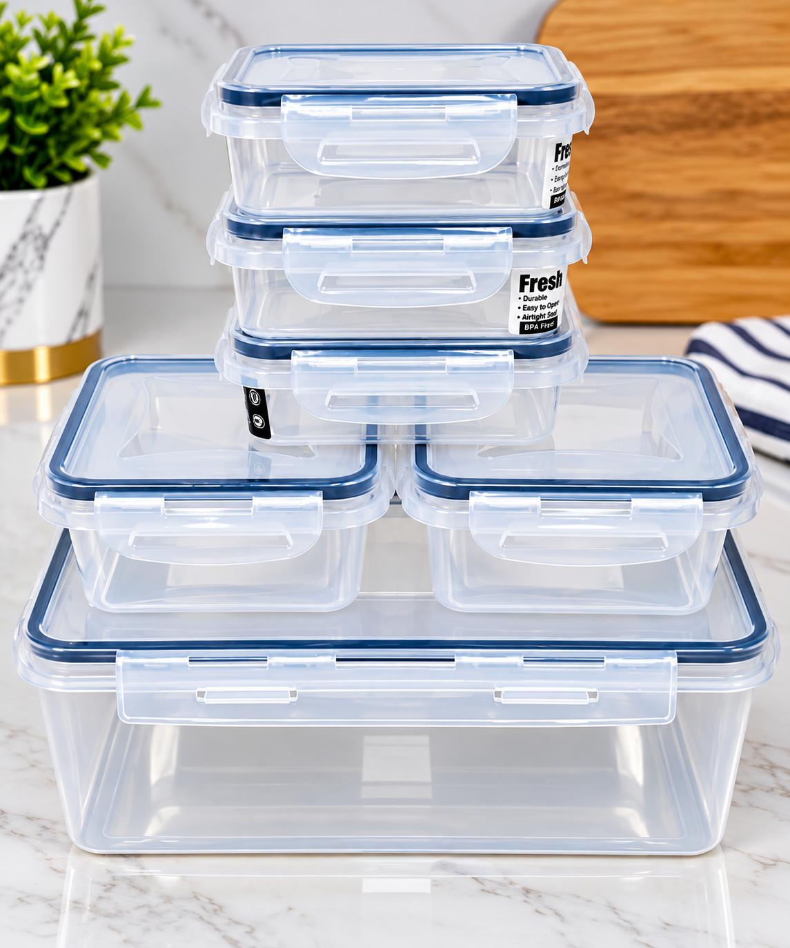 6pc Plastic Container Set