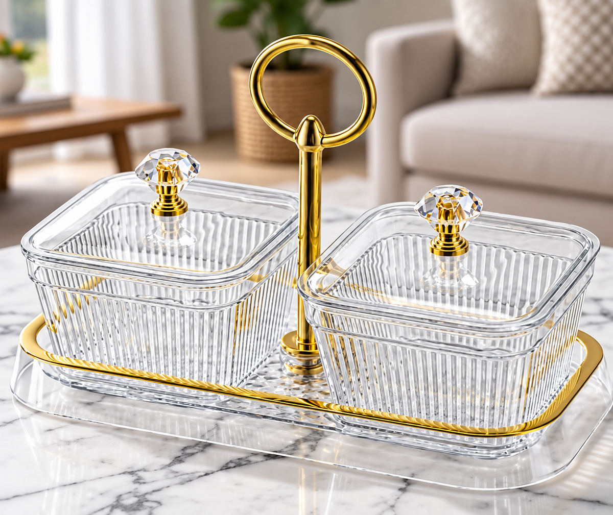 2PC Snack & Condiment Serving Set