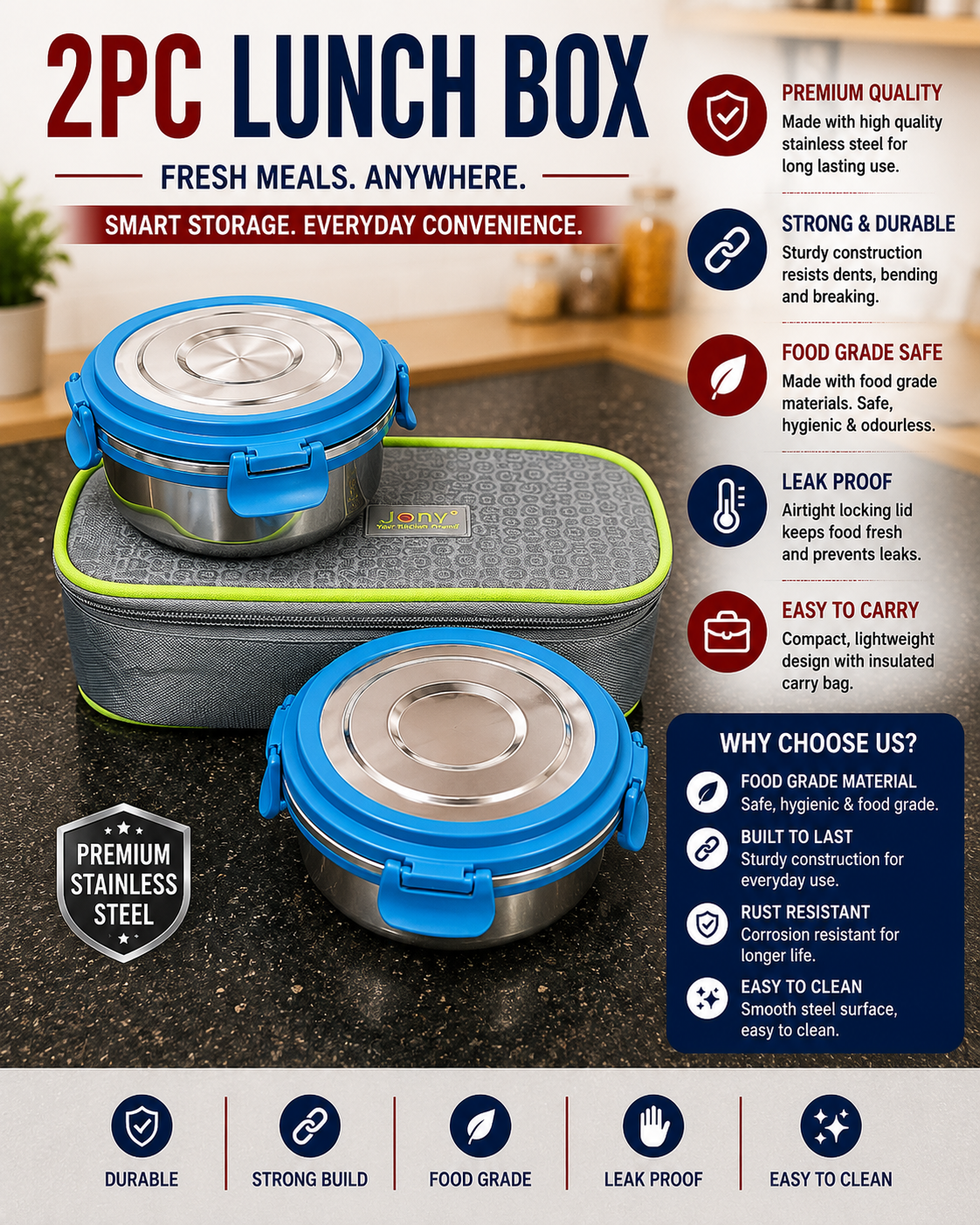 Lunch Box Set Divine (2pc, 3pc, 4pc)