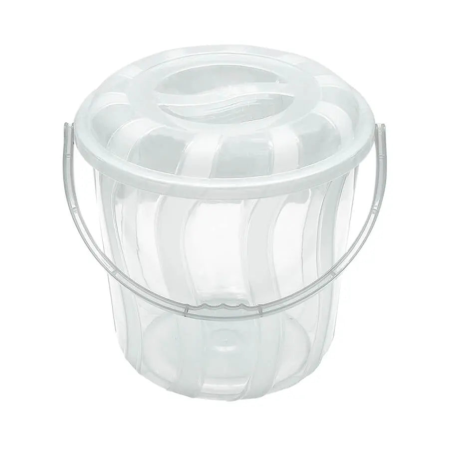 STRIPE BUCKET WITH LID CLEAR