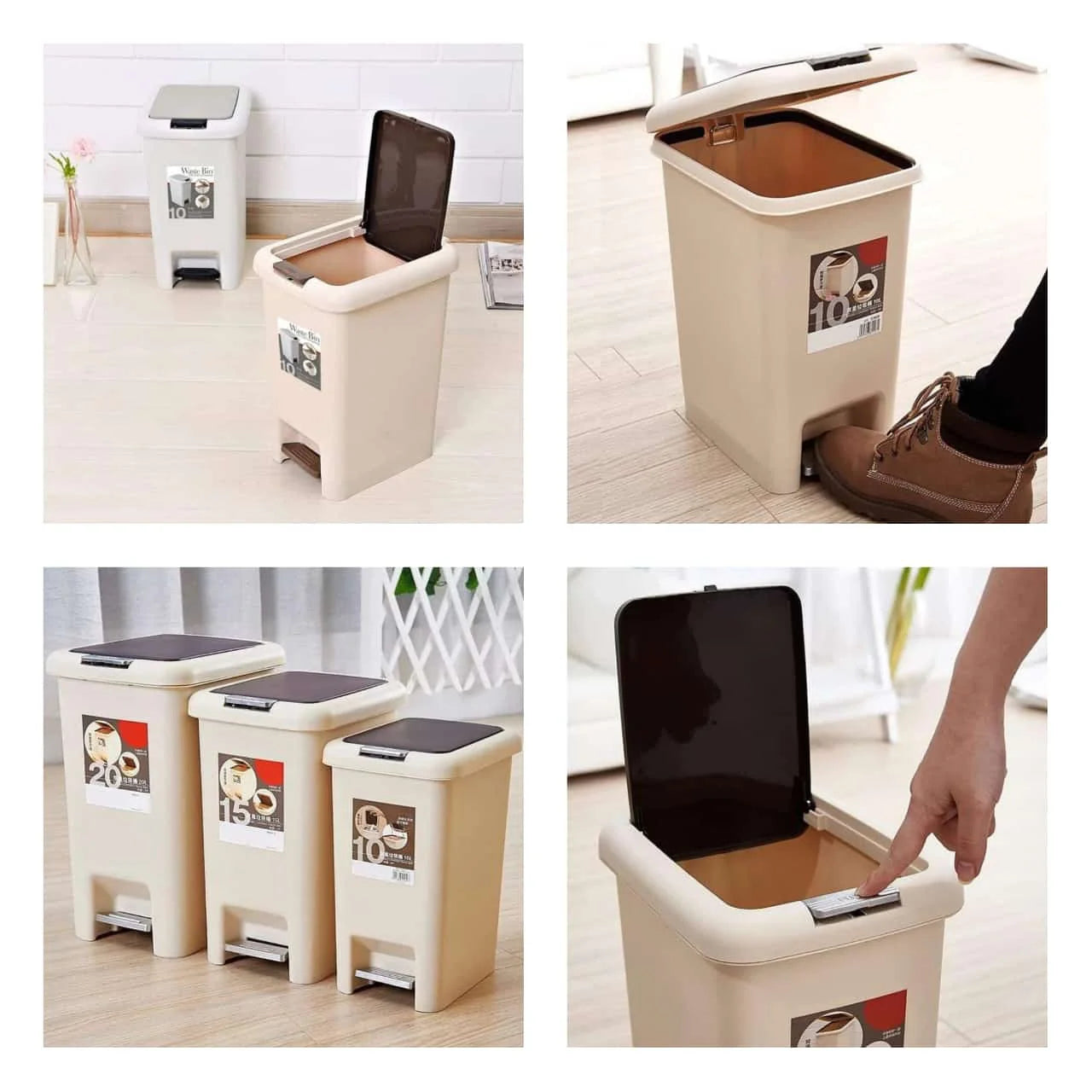 BA Push and Pedal Dustbin 8L