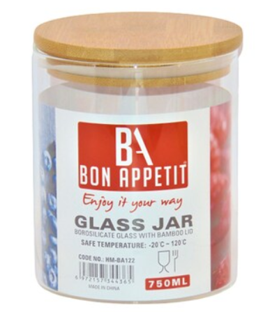 BA Glass Jar 200ml + Bamboo Lid