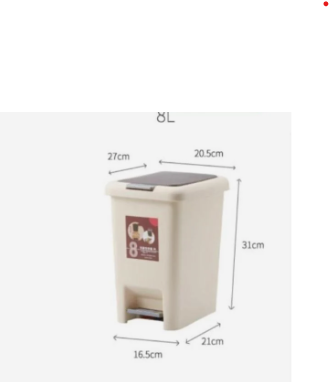 BA Push and Pedal Dustbin 8L