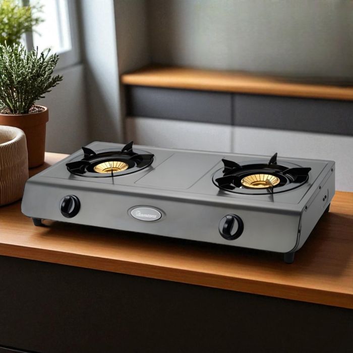 Ramtons Double Burner Gas Cooker Black