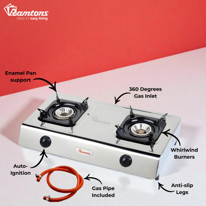 Ramtons *Standard* Gas Cooker 2 Burner S/Steel