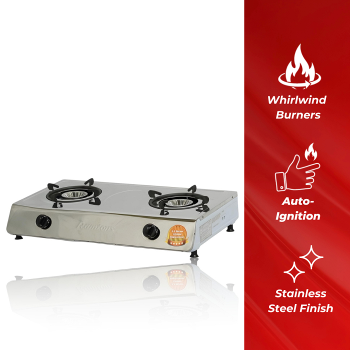 Ramtons S/Steel Table Top 2 Burner Gas Cooker