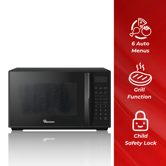 Ramtons 25Lt Microwave+Grill Mirror