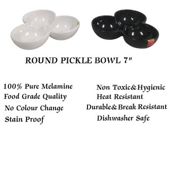 H-2349ROUND PICKLE BOWL 7" (BLACK/WHITE)