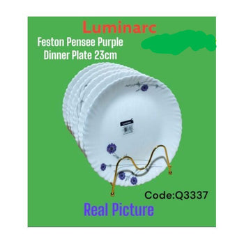 [Q3338] Pensee Purple Feston Soup Plate 23cm