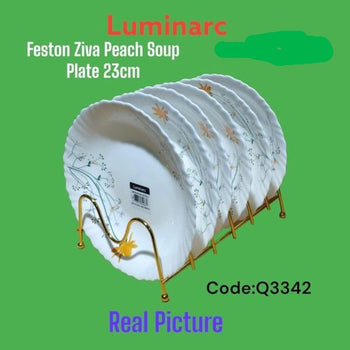 [Q3342] Ziva Peach Feston Soup Plate 23cm