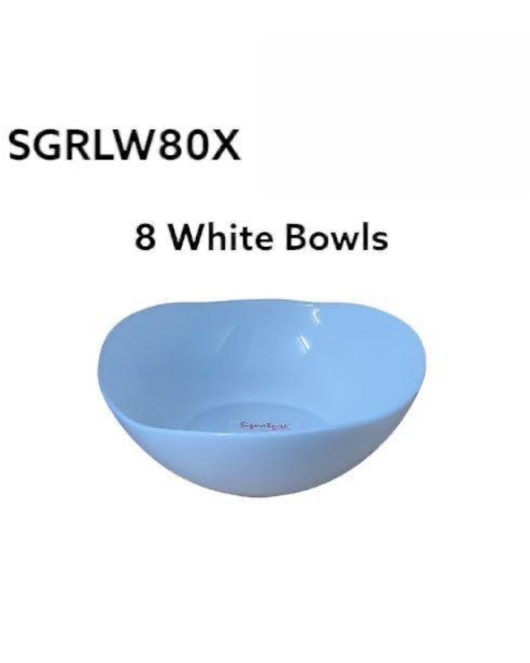 8" White Bowl SGRLW8