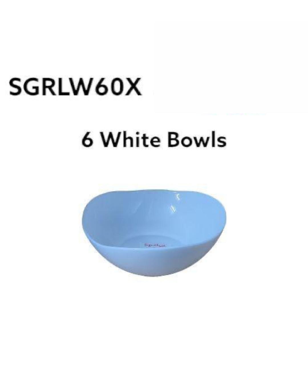 6" White Bowl SGRLW6