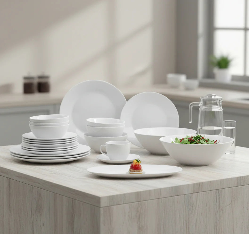[P6007] Diwali White 46Pc Dinner Set