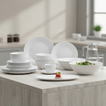 [P6007] Diwali White 46Pc Dinner Set