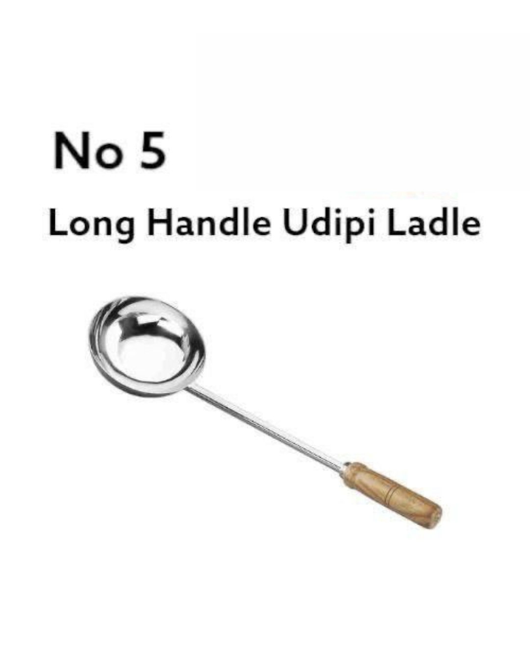 UDIPI LADDLE WOODEN LONG HNDL NO.5