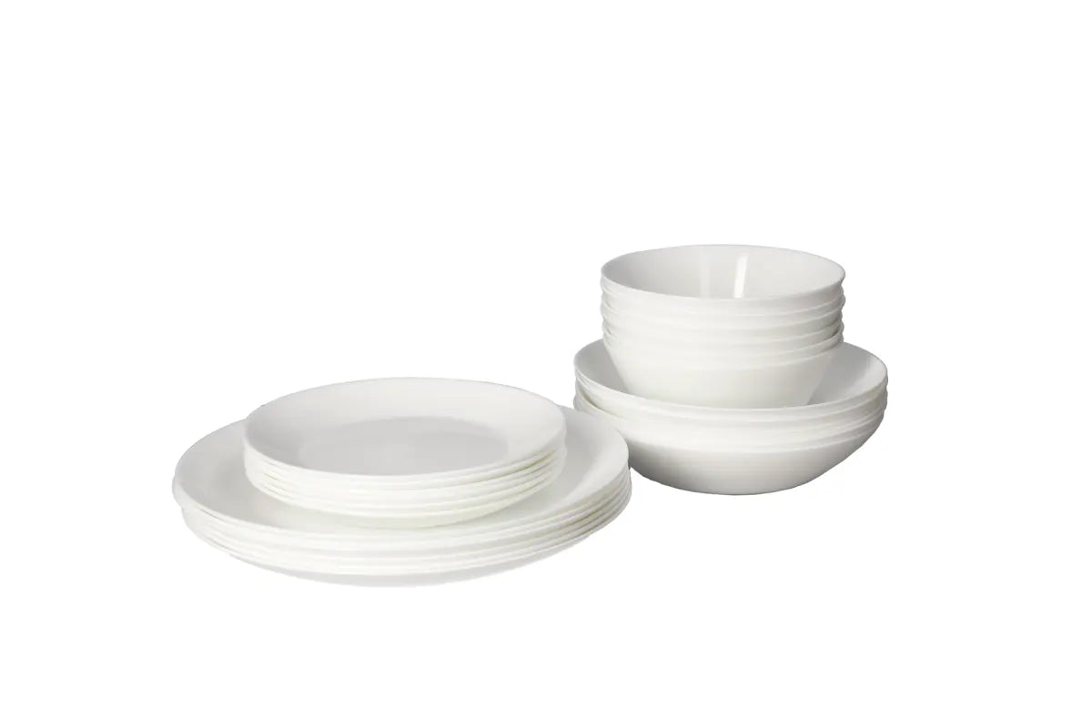 "WHITE 24pcs Dinner Set-Round 6""Bowl *6   7""Dessert Plate *6   8""Soup Plate*6   10""Dinner Plate*6"