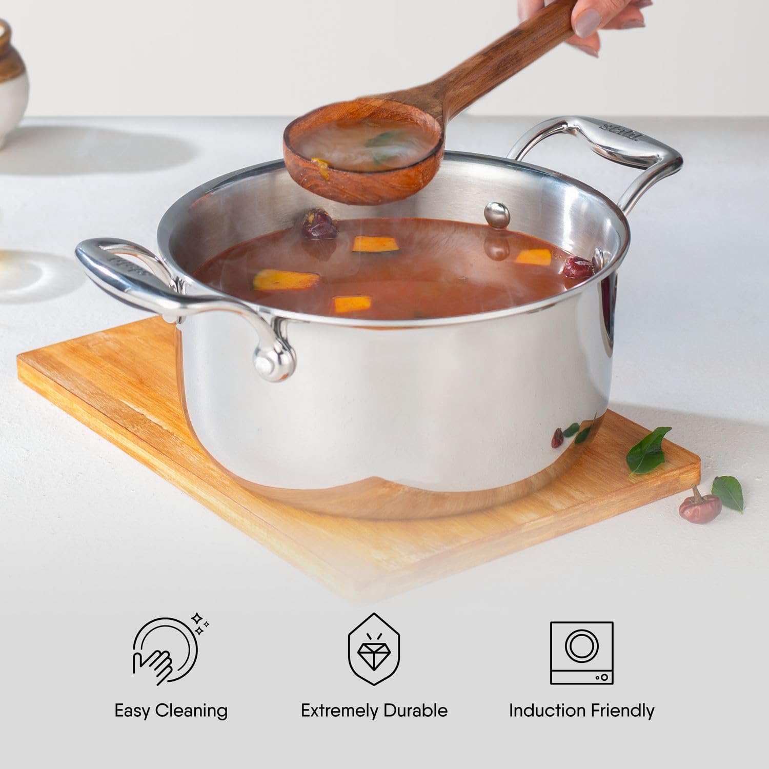 12.2L Triply Artisan Sauce Pot + Lid 32 cm