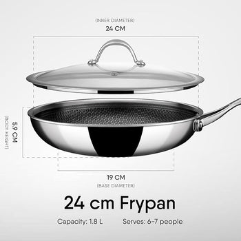 1.8L Artisan Hybrid Fry Pan + Lid 24cm