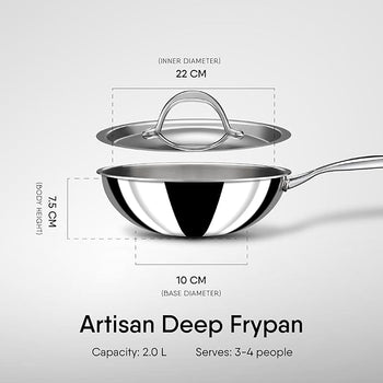 2L Artisan Hybrid Wok + Lid 22cm