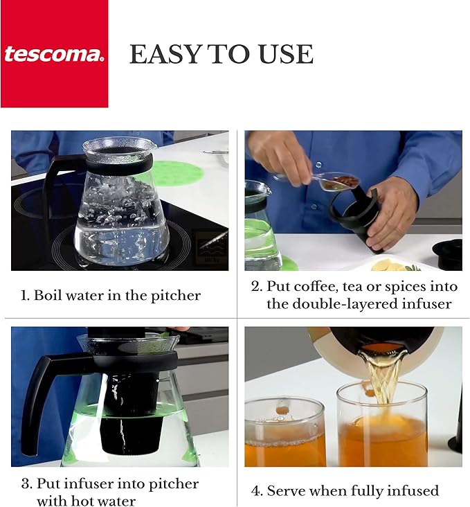 [TES0350] Tesc. Tea / Coffee Maker 1.7L W/Infuser Green