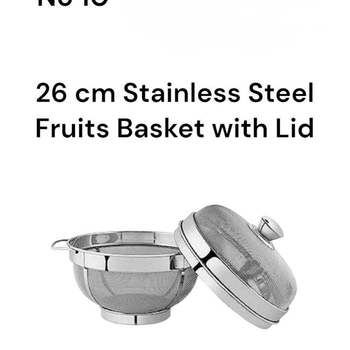 S/S Fruit Basket 26 W/Lid No10