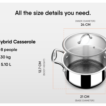 5.3L Artisan Hybrid Casserole + Lid 24cm