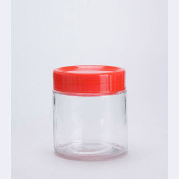 RED PLASTIC CAP JAR 380ML