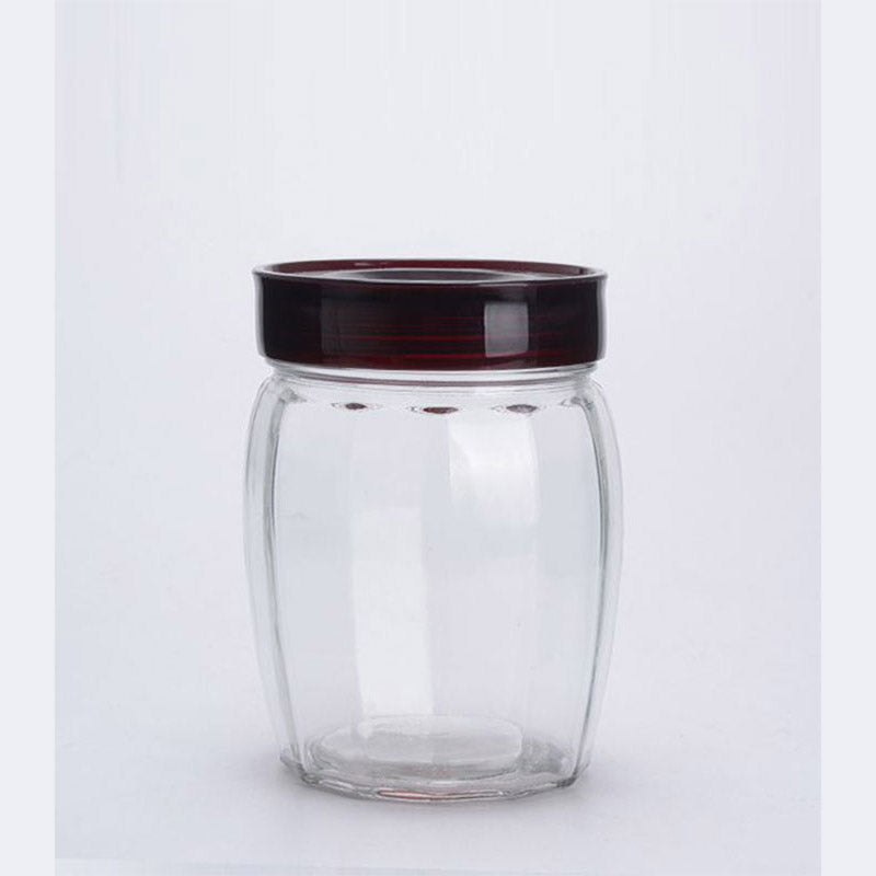 TULIP GLASS JAR RED CAP 0.88L